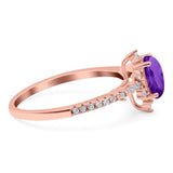 Pear Teardrop Natural Stone Cluster Ring
