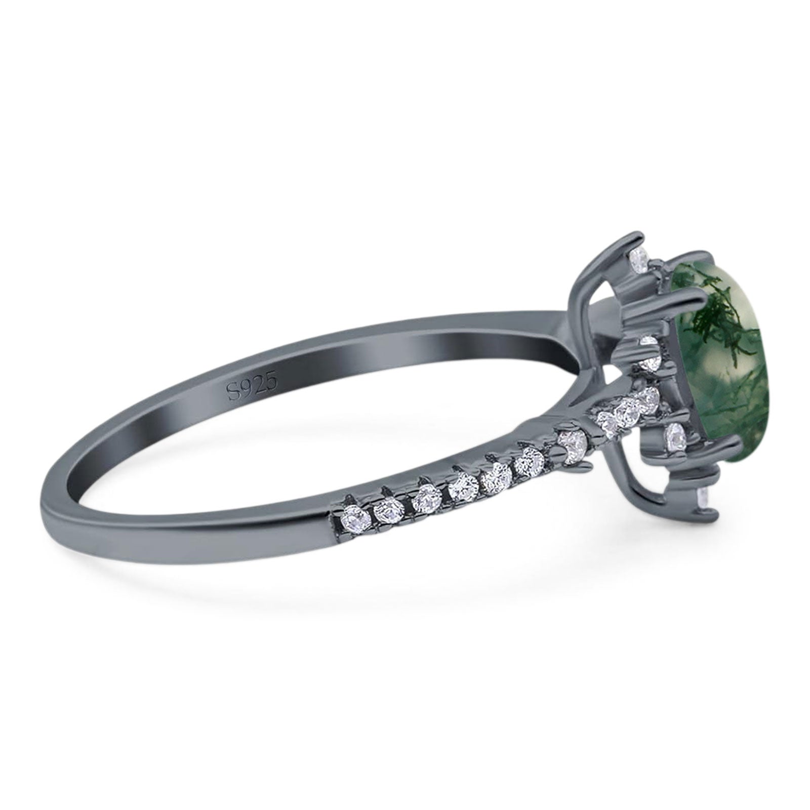 Pear Teardrop Natural Stone Cluster Ring