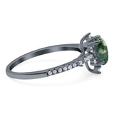 Pear Teardrop Natural Stone Cluster Ring