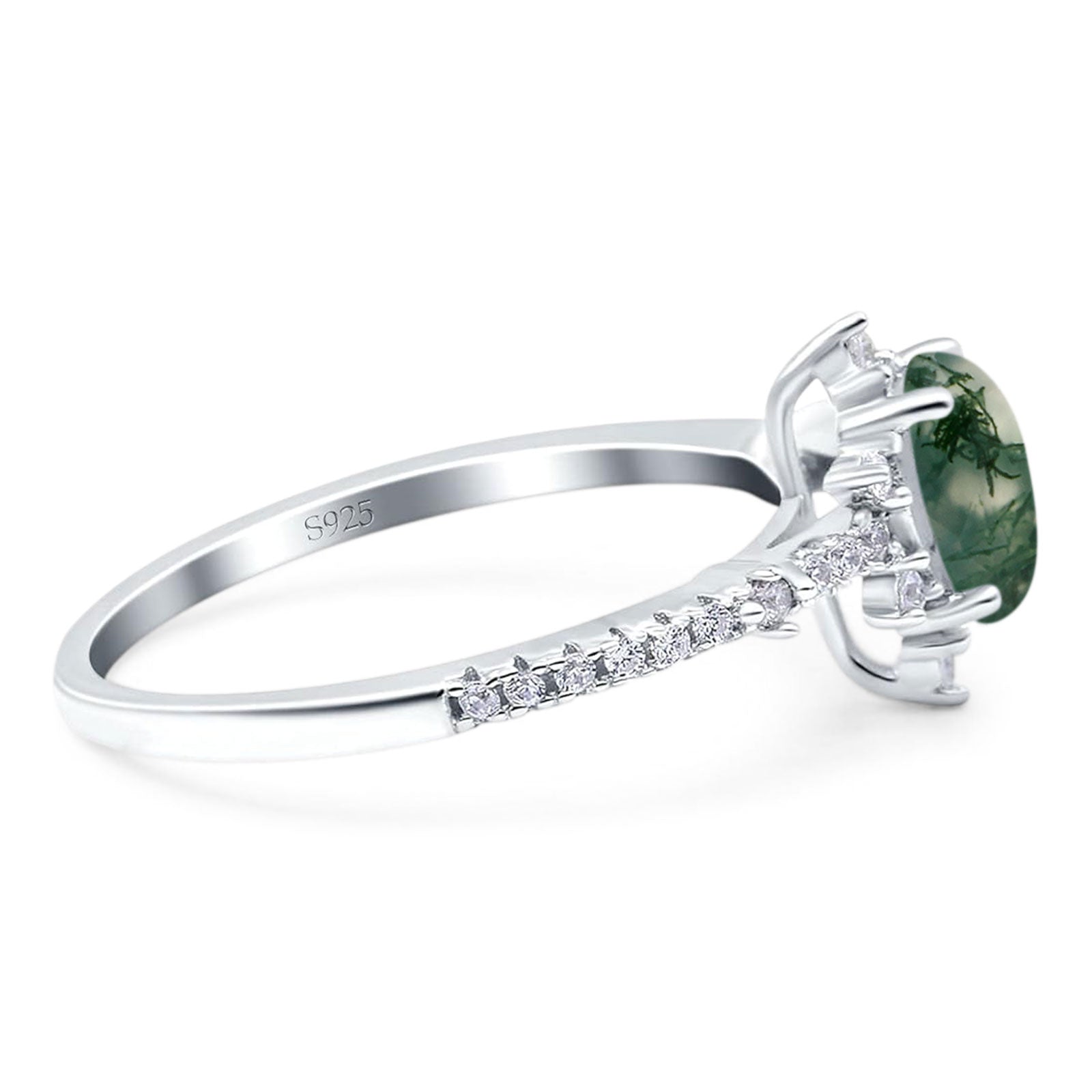 Pear Teardrop Natural Stone Cluster Ring