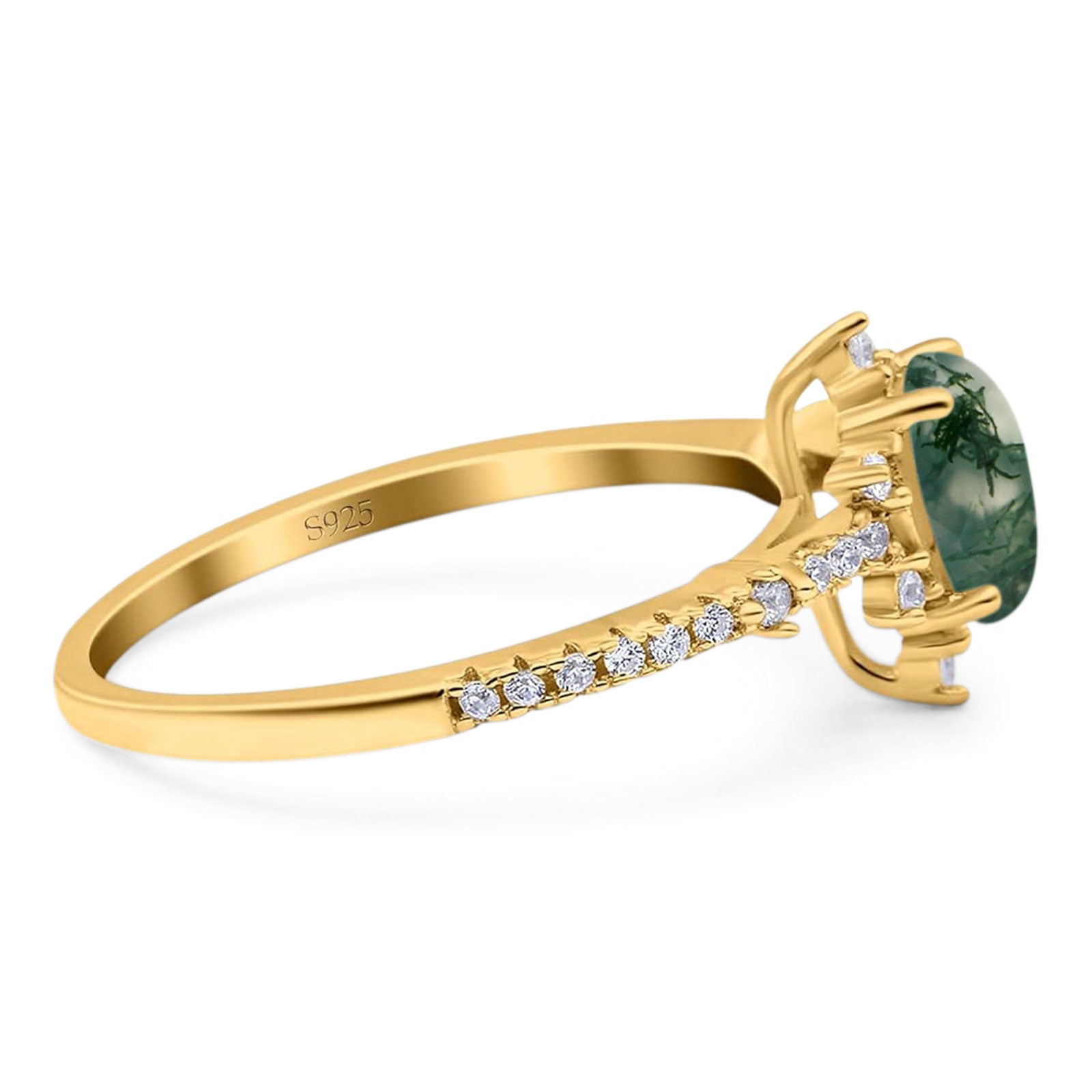 Pear Teardrop Natural Stone Cluster Ring