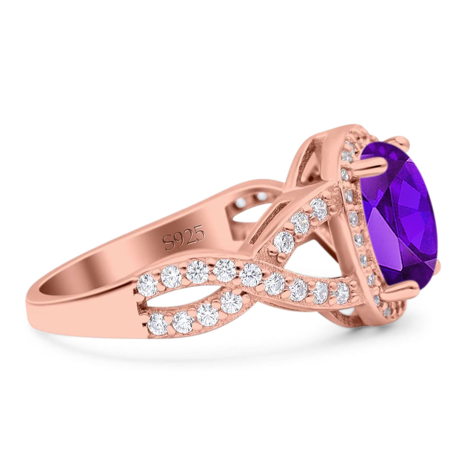 Oval Natural Stone Infinity Twisted Ring