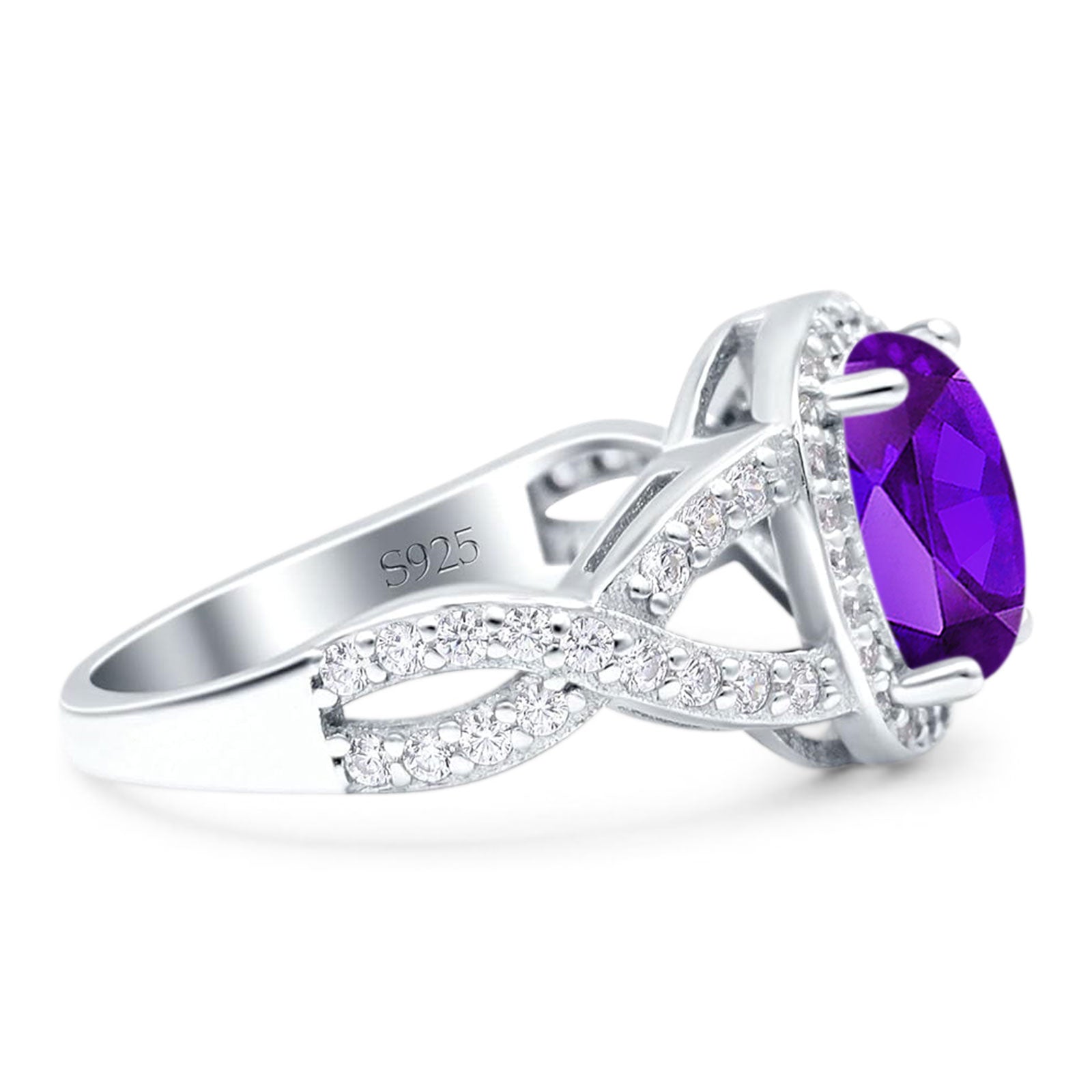 Oval Natural Stone Infinity Twisted Ring