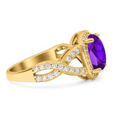 Oval Natural Stone Infinity Twisted Ring