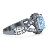 Oval Natural Stone Infinity Twisted Ring