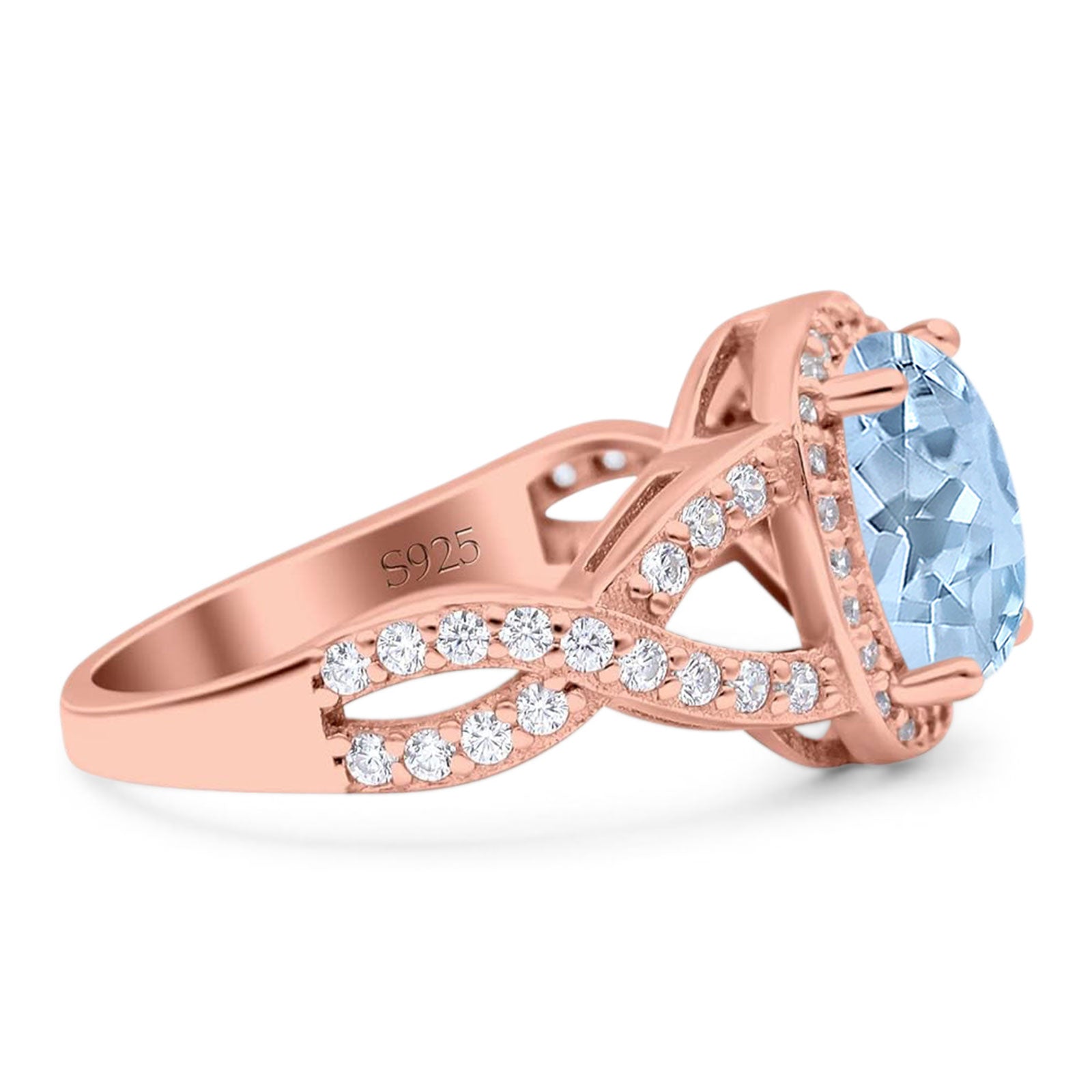 Oval Natural Stone Infinity Twisted Ring