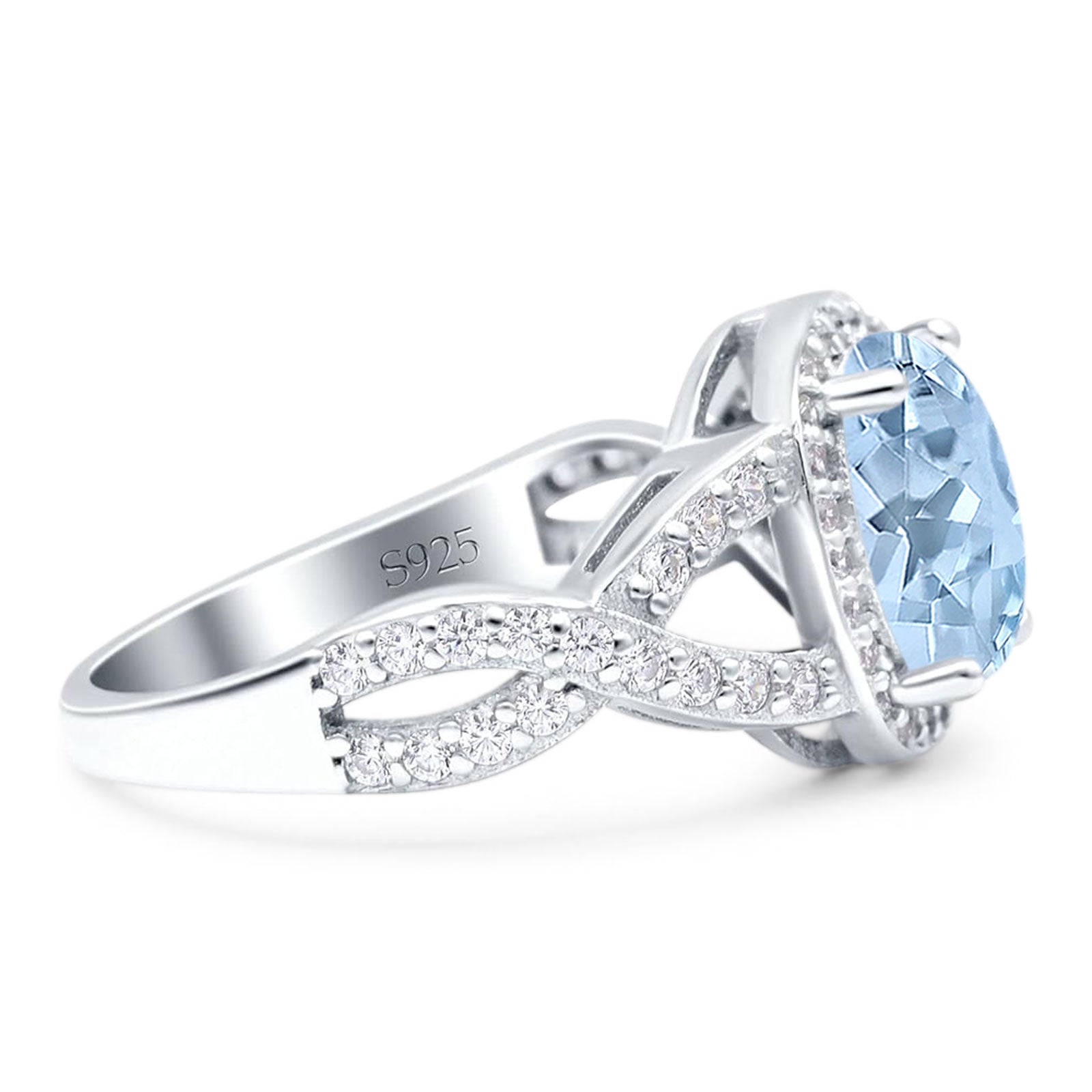 Oval Natural Stone Infinity Twisted Ring