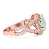 Oval Natural Stone Infinity Twisted Ring