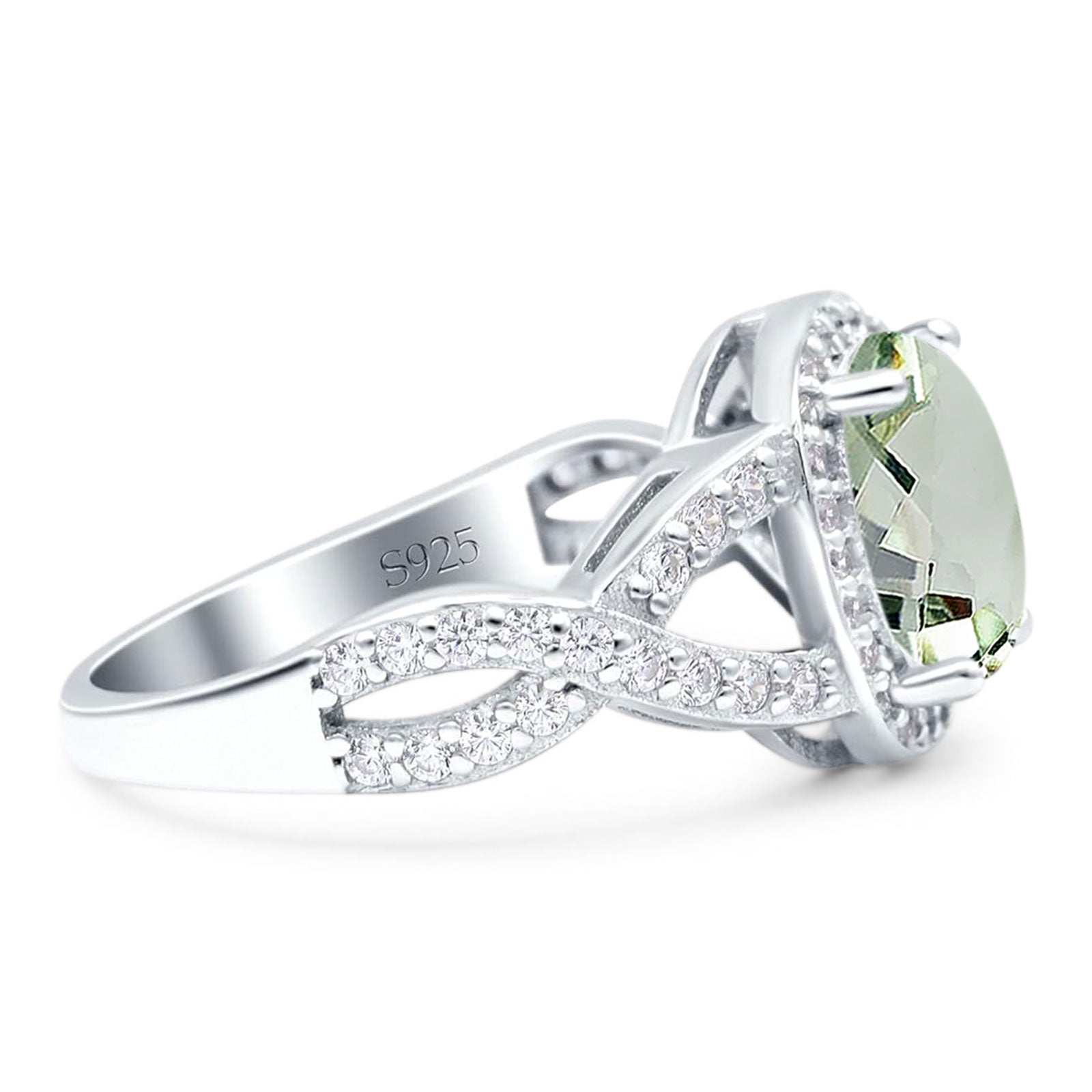 Oval Natural Stone Infinity Twisted Ring