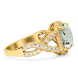 Oval Natural Stone Infinity Twisted Ring