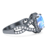 Oval Natural Stone Infinity Twisted Ring
