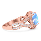 Oval Natural Stone Infinity Twisted Ring
