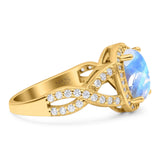 Oval Natural Stone Infinity Twisted Ring