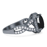 Oval Natural Stone Infinity Twisted Ring