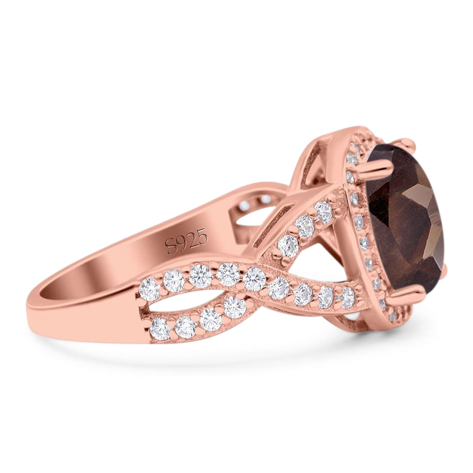 Oval Natural Stone Infinity Twisted Ring