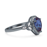 Pear Teardrop Natural Stone Wedding Ring