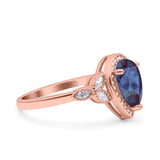 Pear Teardrop Natural Stone Wedding Ring