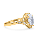 Pear Teardrop Natural Stone Wedding Ring