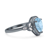 Pear Teardrop Natural Stone Wedding Ring