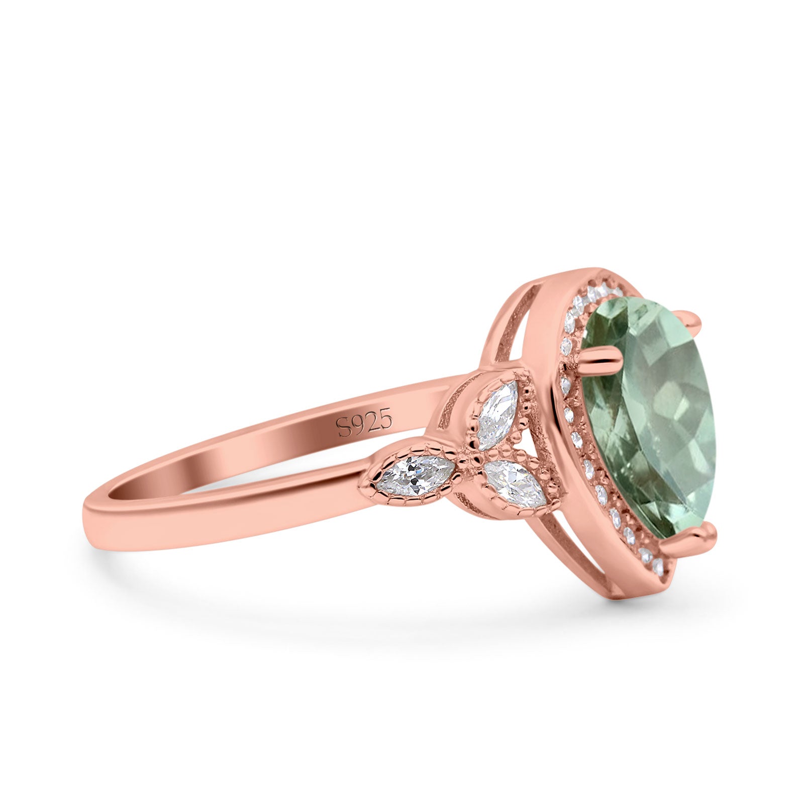 Pear Teardrop Natural Stone Wedding Ring