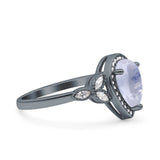 Pear Teardrop Natural Stone Wedding Ring