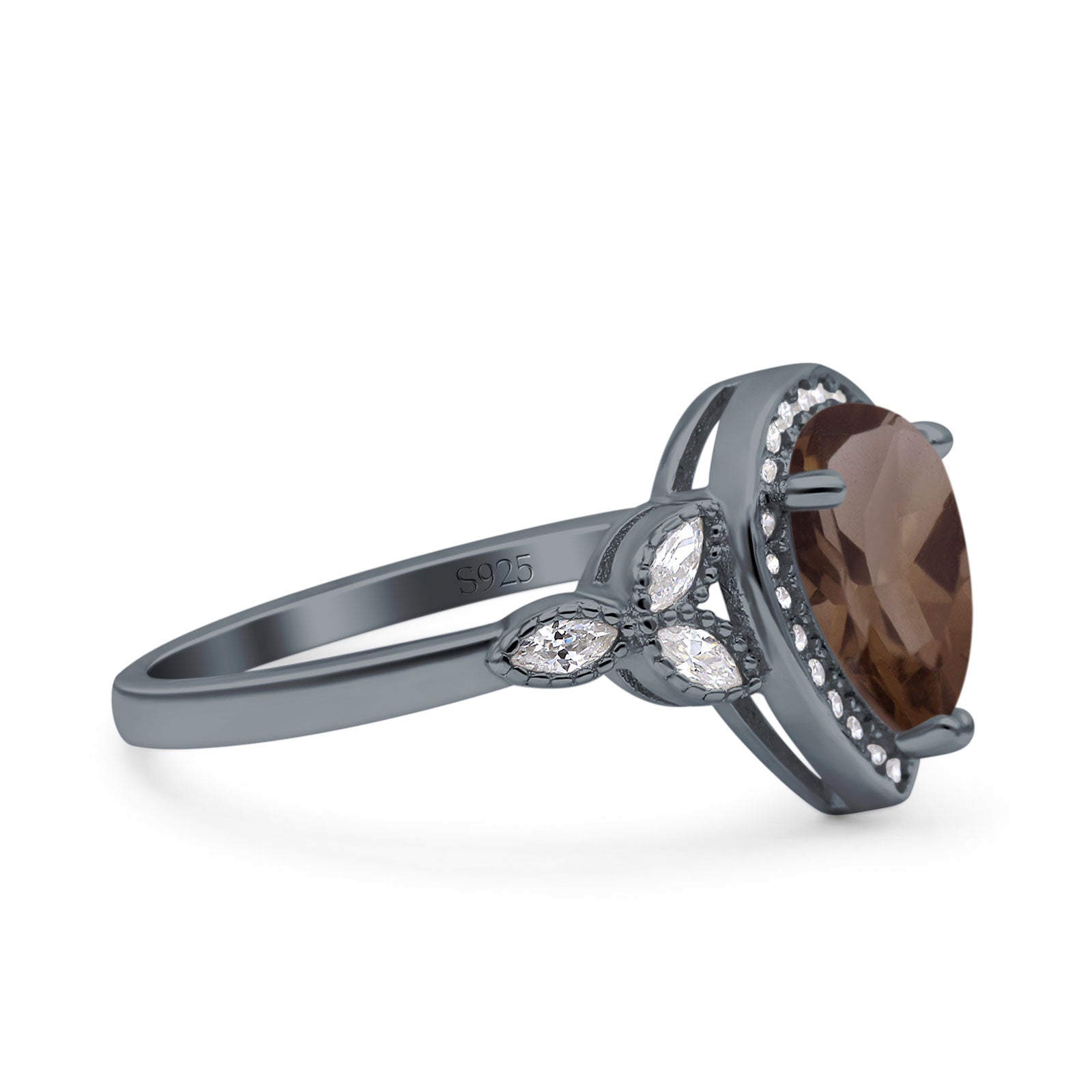 Pear Teardrop Natural Stone Wedding Ring