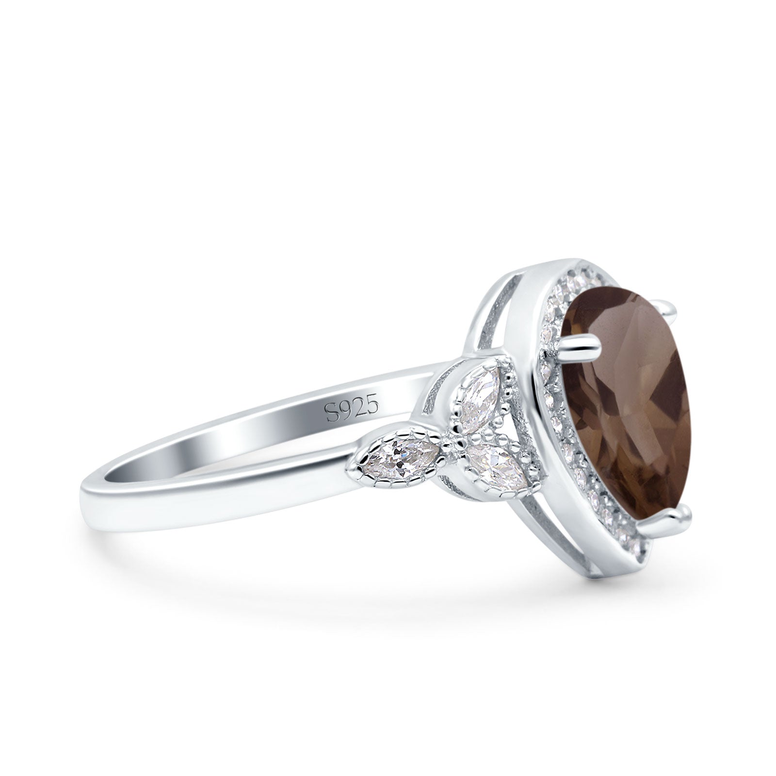Pear Teardrop Natural Stone Wedding Ring