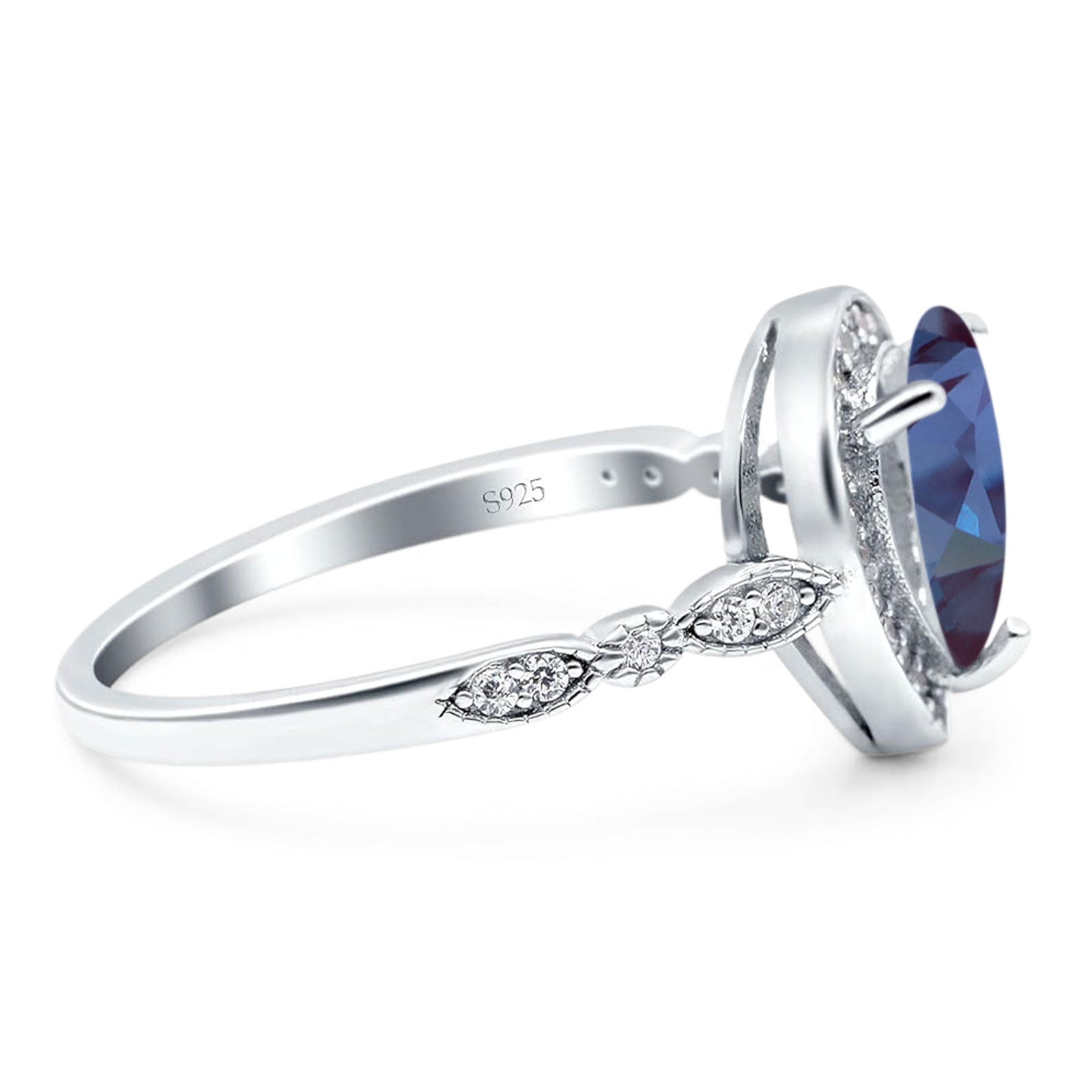 Pear Teardrop Natural Stone Wedding Ring