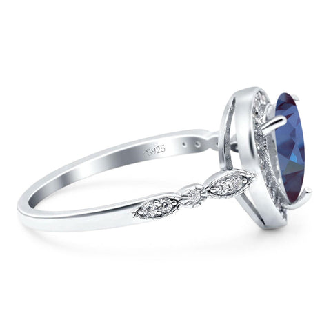 Pear Teardrop Natural Stone Wedding Ring