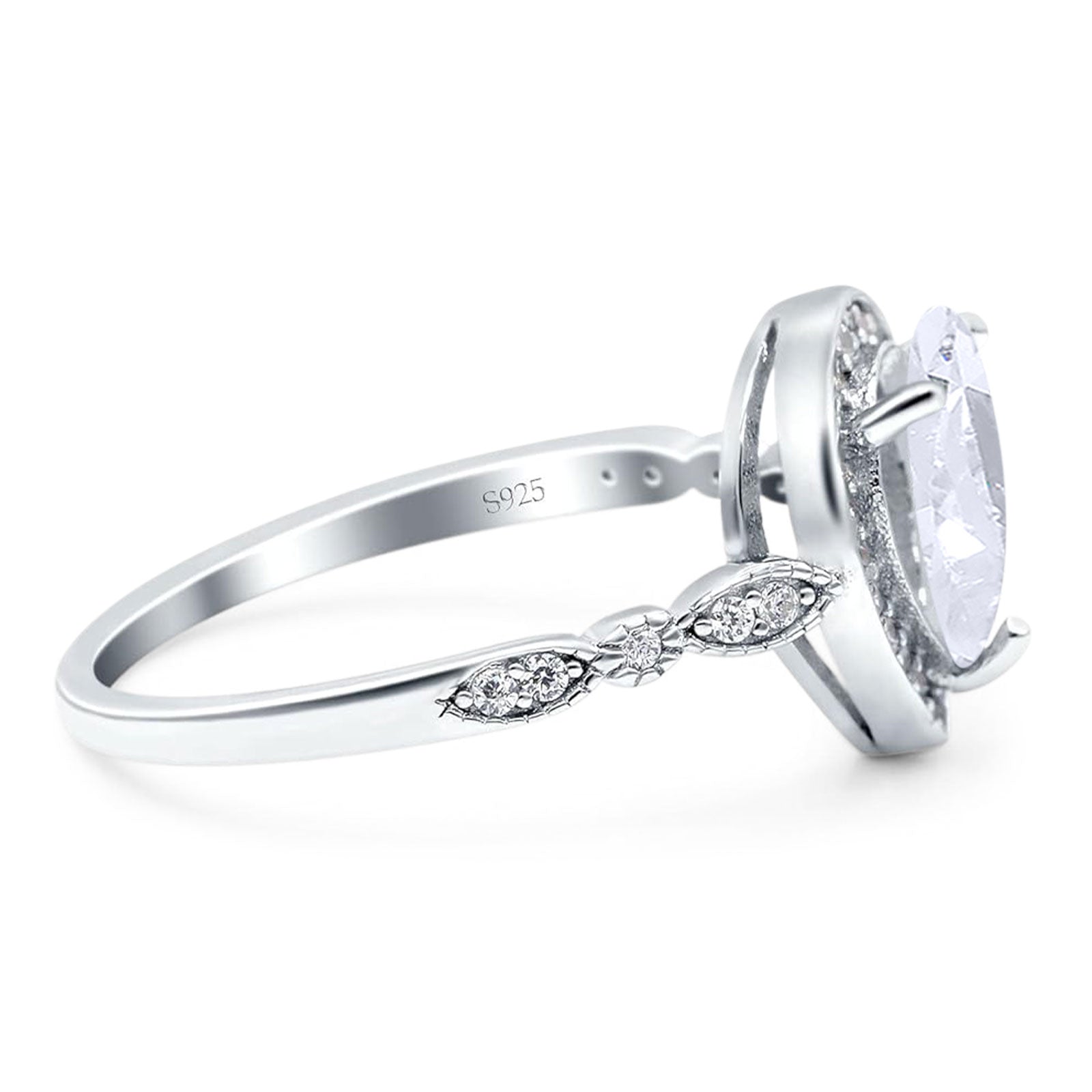 Pear Teardrop Natural Stone Wedding Ring