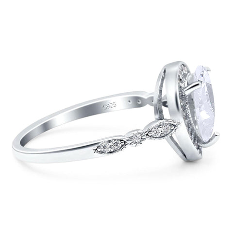 Pear Teardrop Natural Stone Wedding Ring