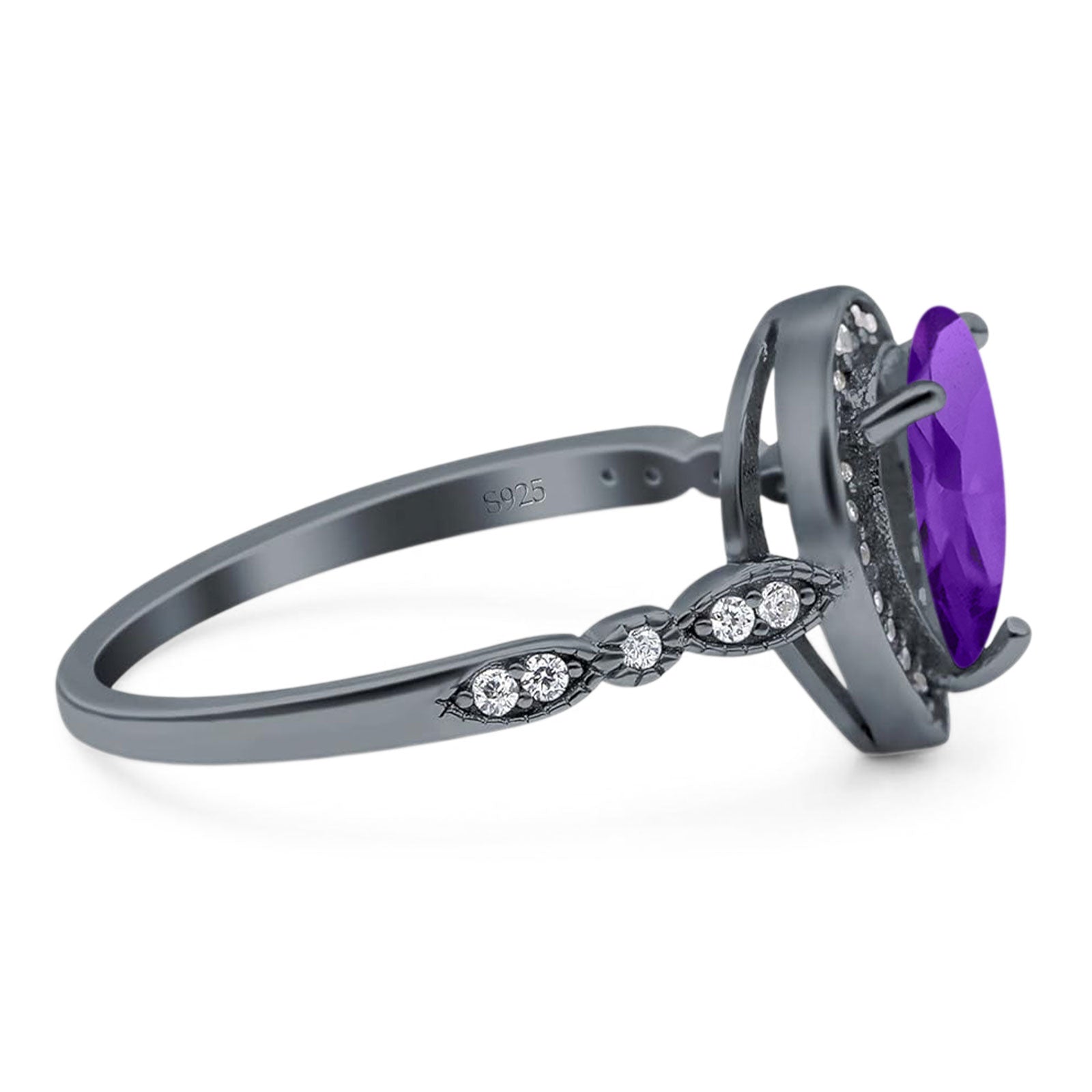 Pear Teardrop Natural Stone Wedding Ring