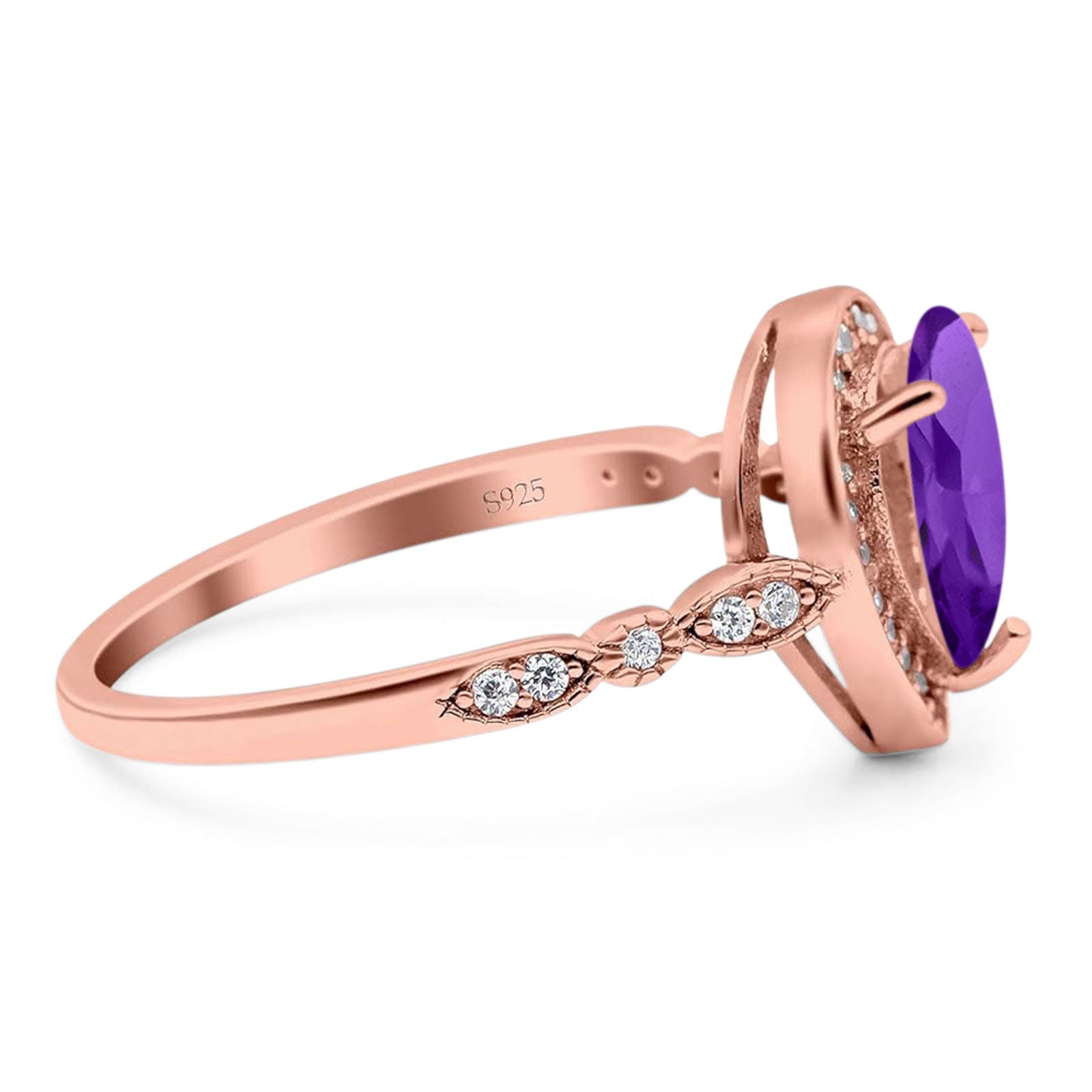 Pear Teardrop Natural Stone Wedding Ring