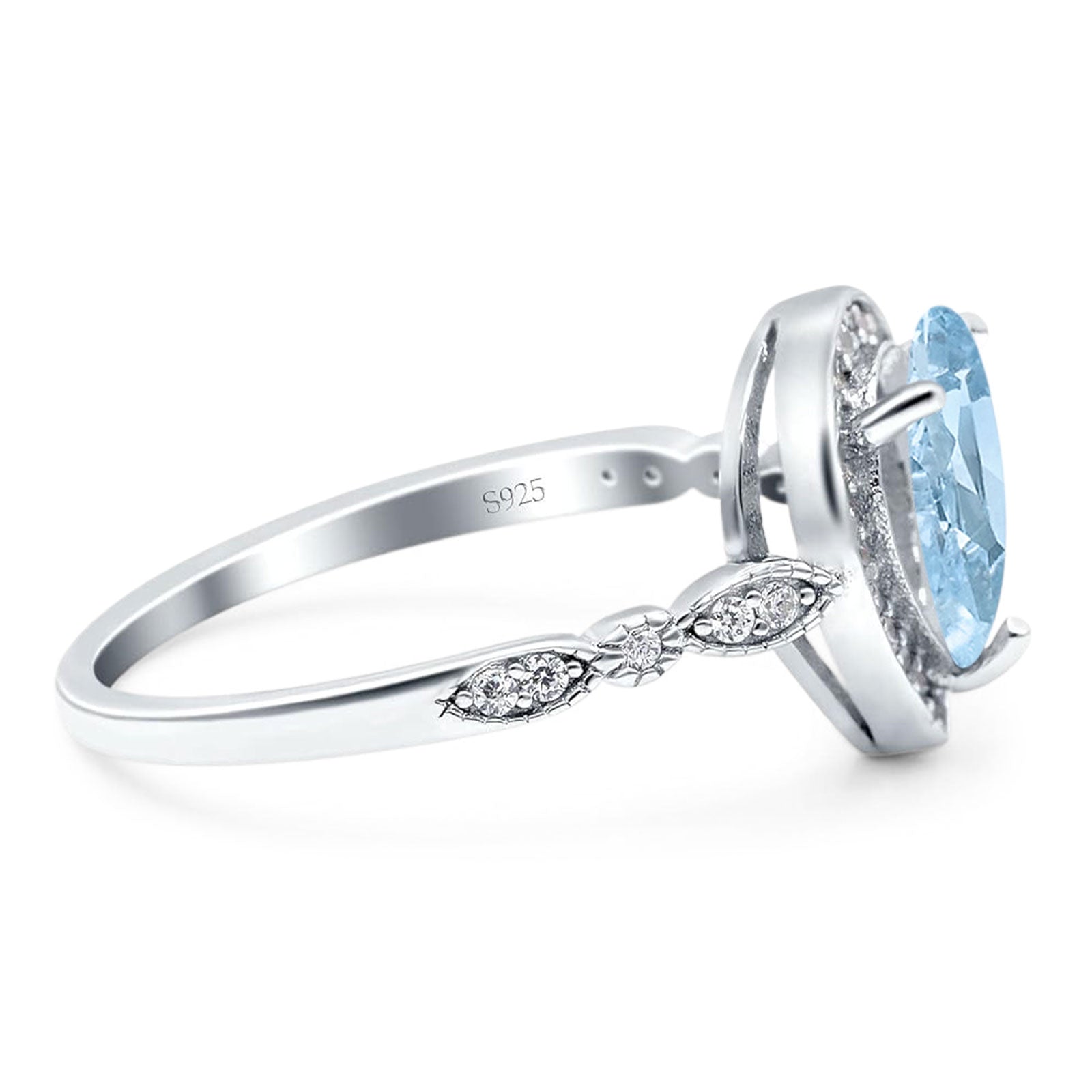 Pear Teardrop Natural Stone Wedding Ring