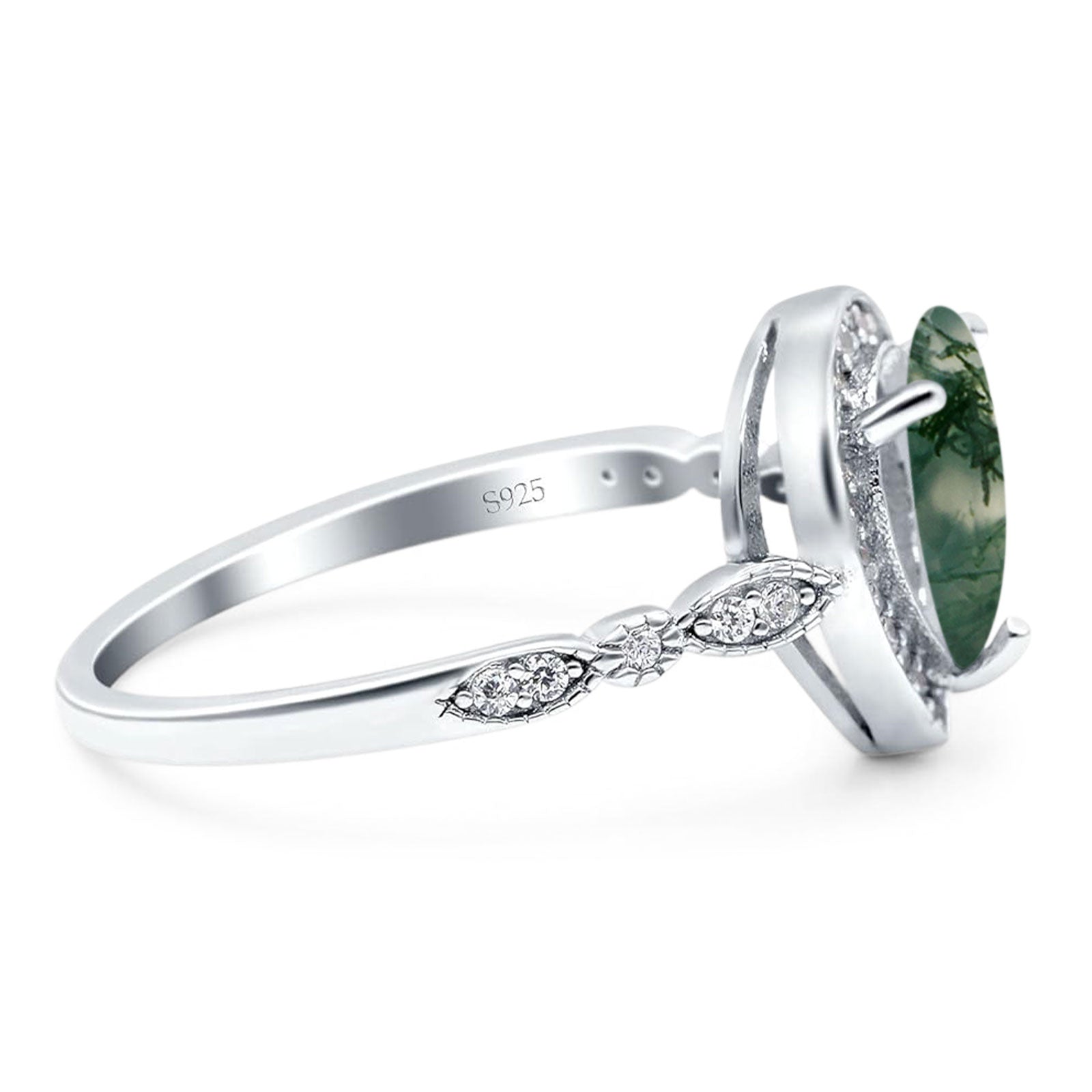 Pear Teardrop Natural Stone Wedding Ring