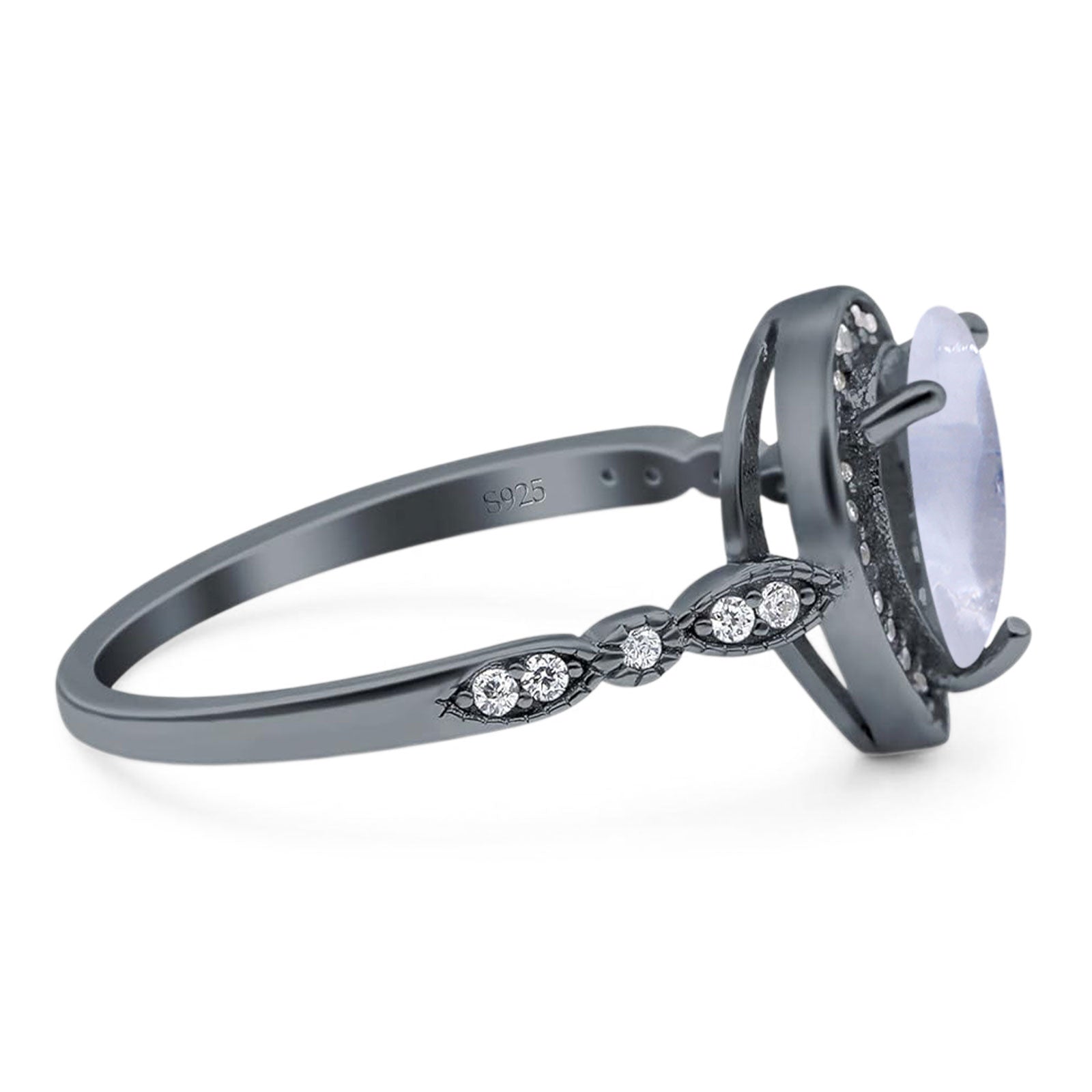 Pear Teardrop Natural Stone Wedding Ring