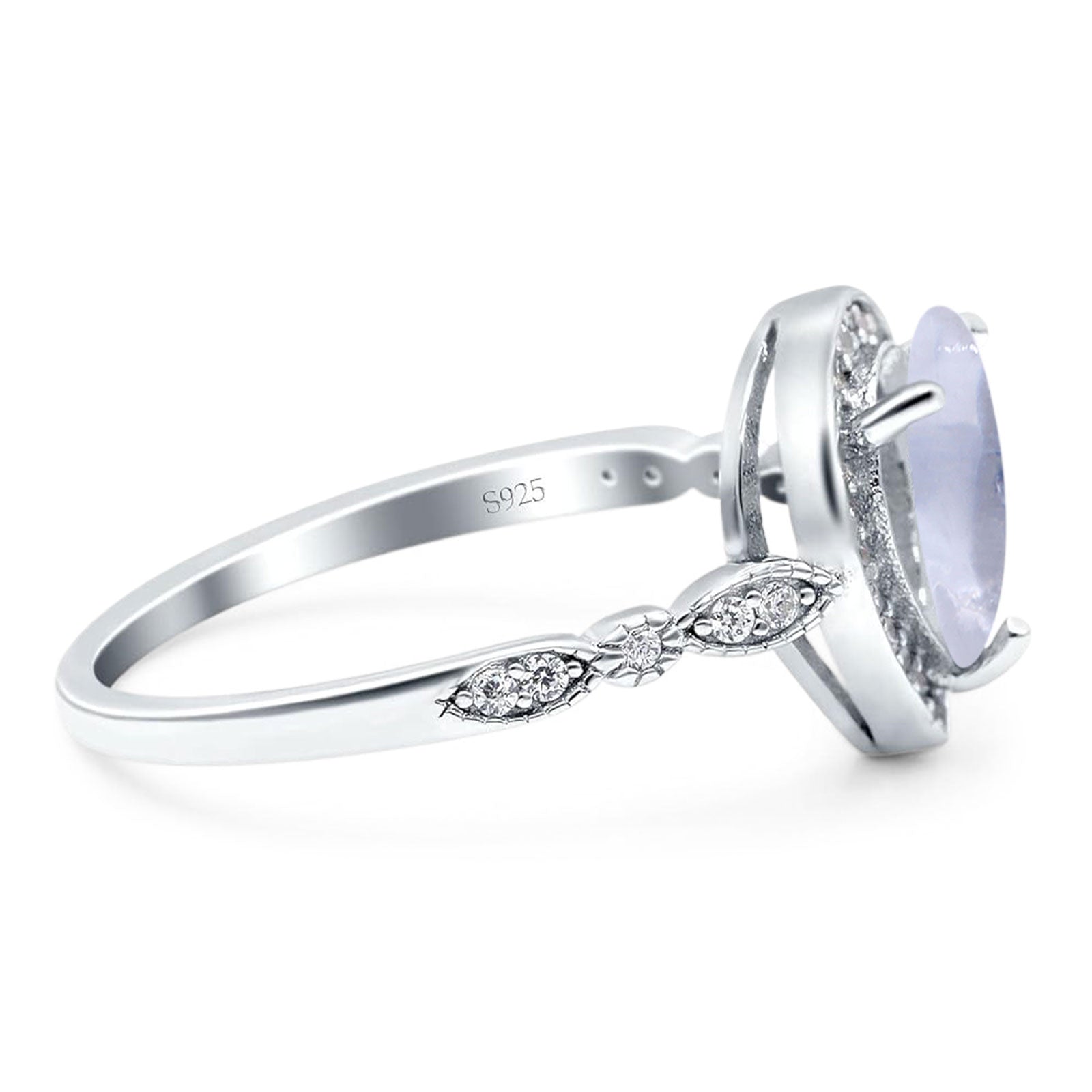 Pear Teardrop Natural Stone Wedding Ring