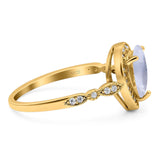 Pear Teardrop Natural Stone Wedding Ring