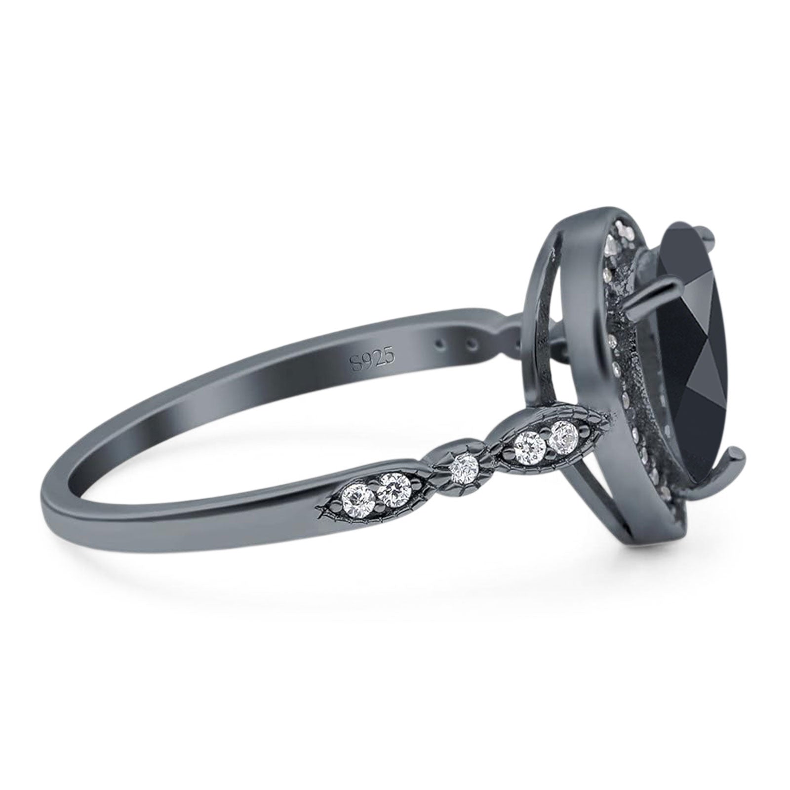 Pear Teardrop Natural Stone Wedding Ring