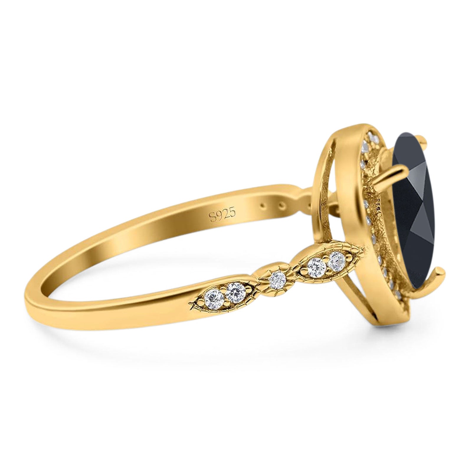 Pear Teardrop Natural Stone Wedding Ring