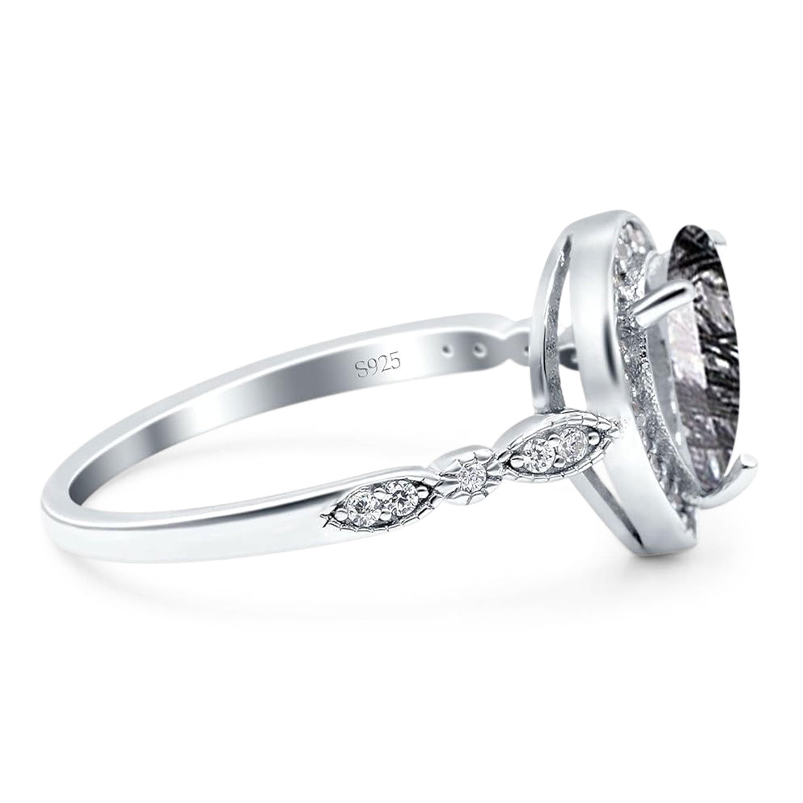 Pear Teardrop Natural Stone Wedding Ring