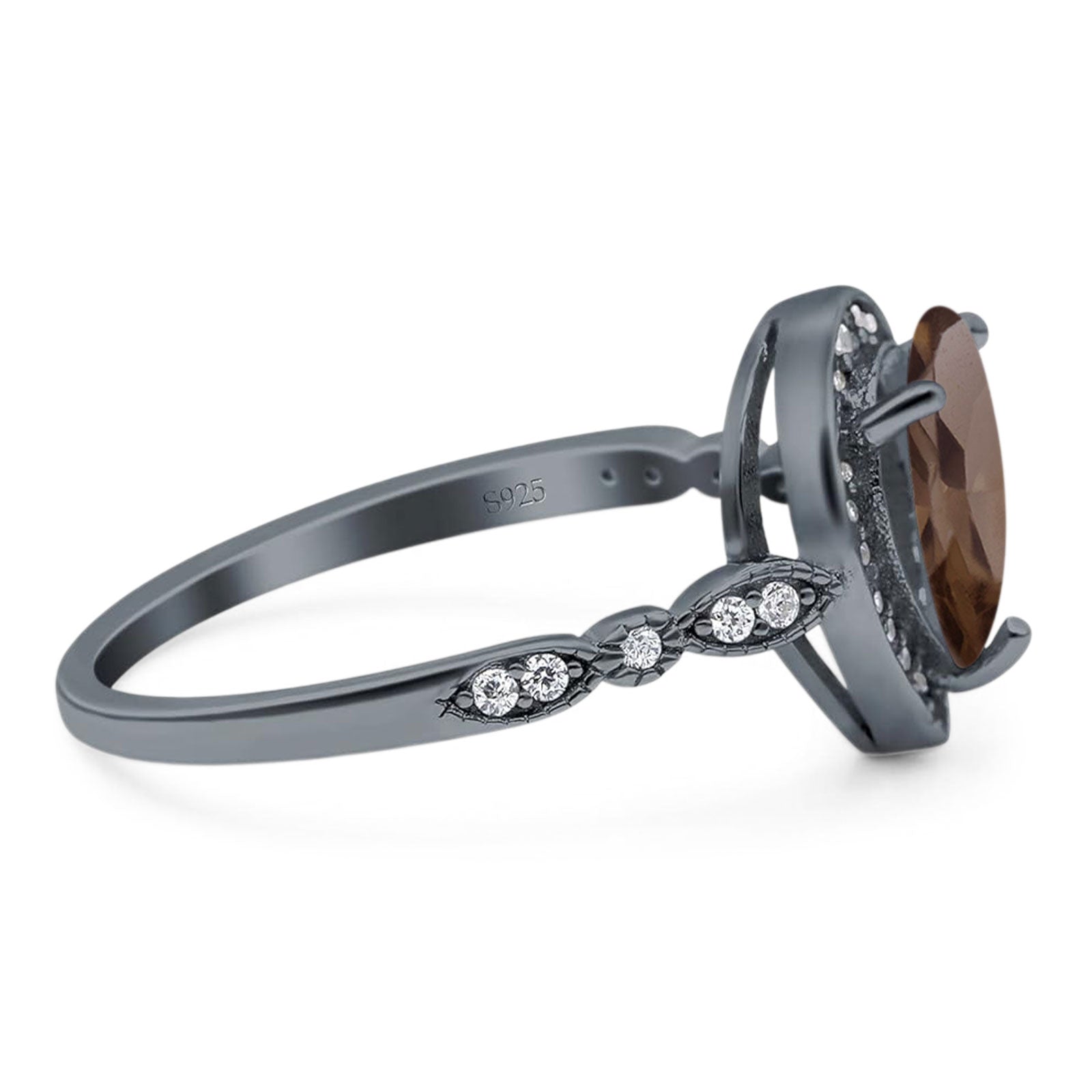 Pear Teardrop Natural Stone Wedding Ring