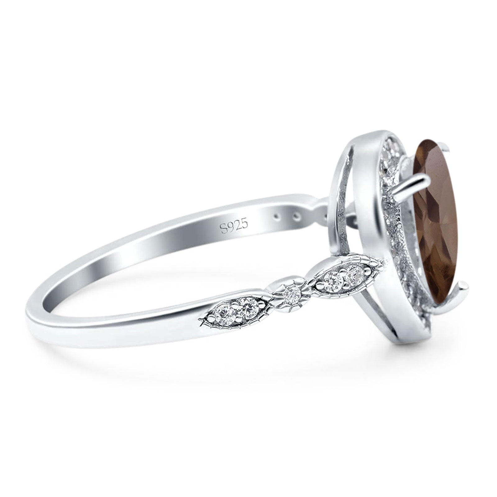 Pear Teardrop Natural Stone Wedding Ring