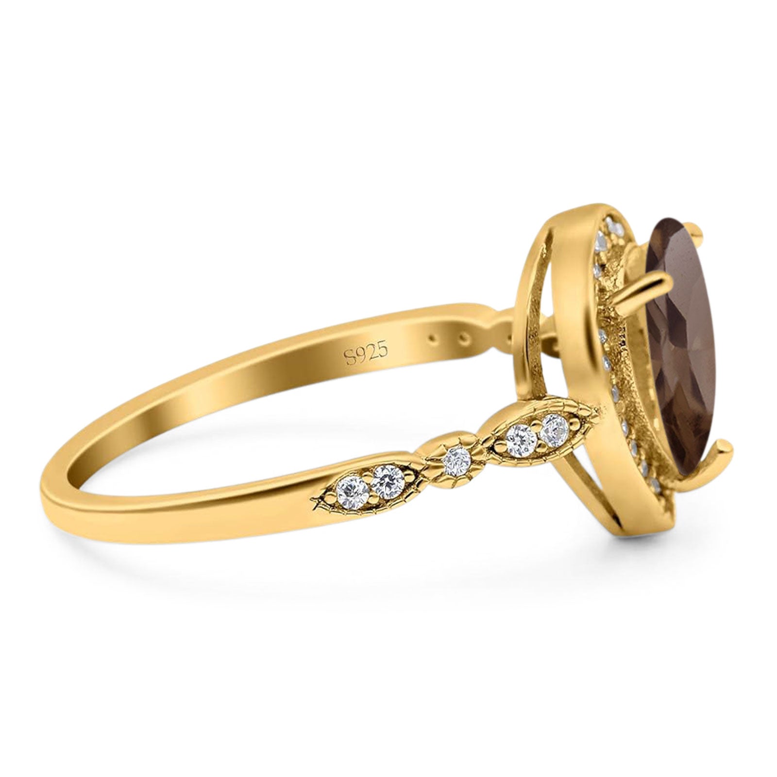 Pear Teardrop Natural Stone Wedding Ring