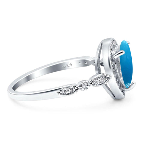 Pear Teardrop Natural Stone Wedding Ring