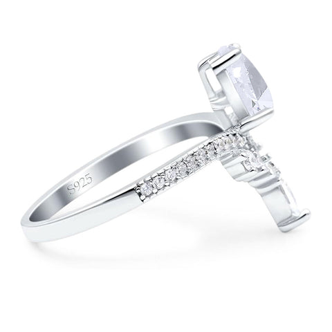 Pear Teardrop Natural Stone Wedding Ring