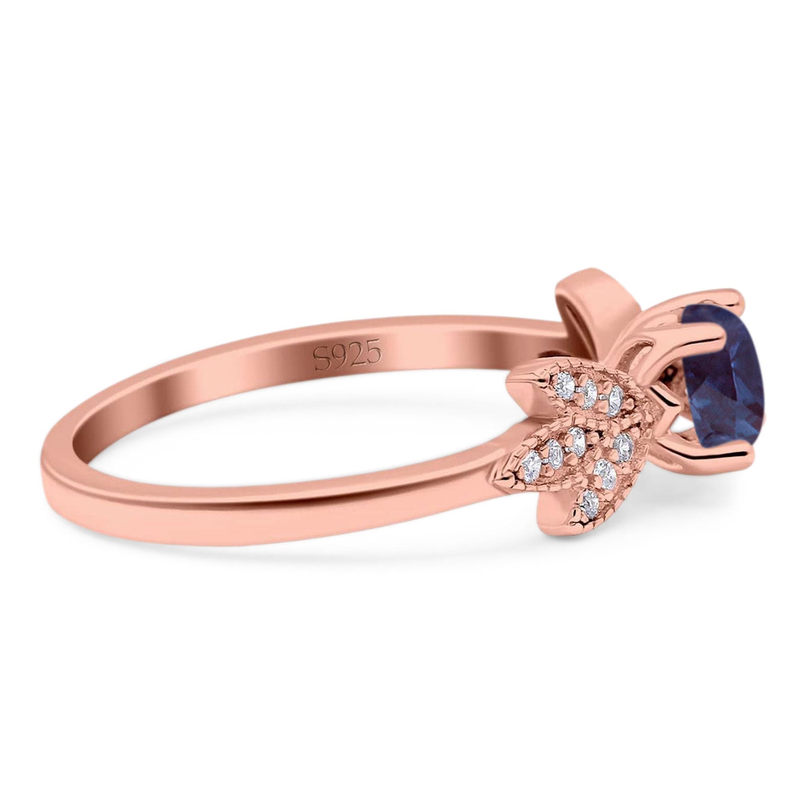 Art Deco Round Natural Stone Floral Ring