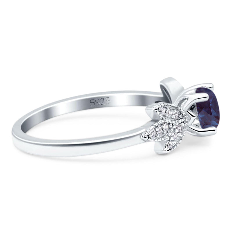 Art Deco Round Natural Stone Floral Ring