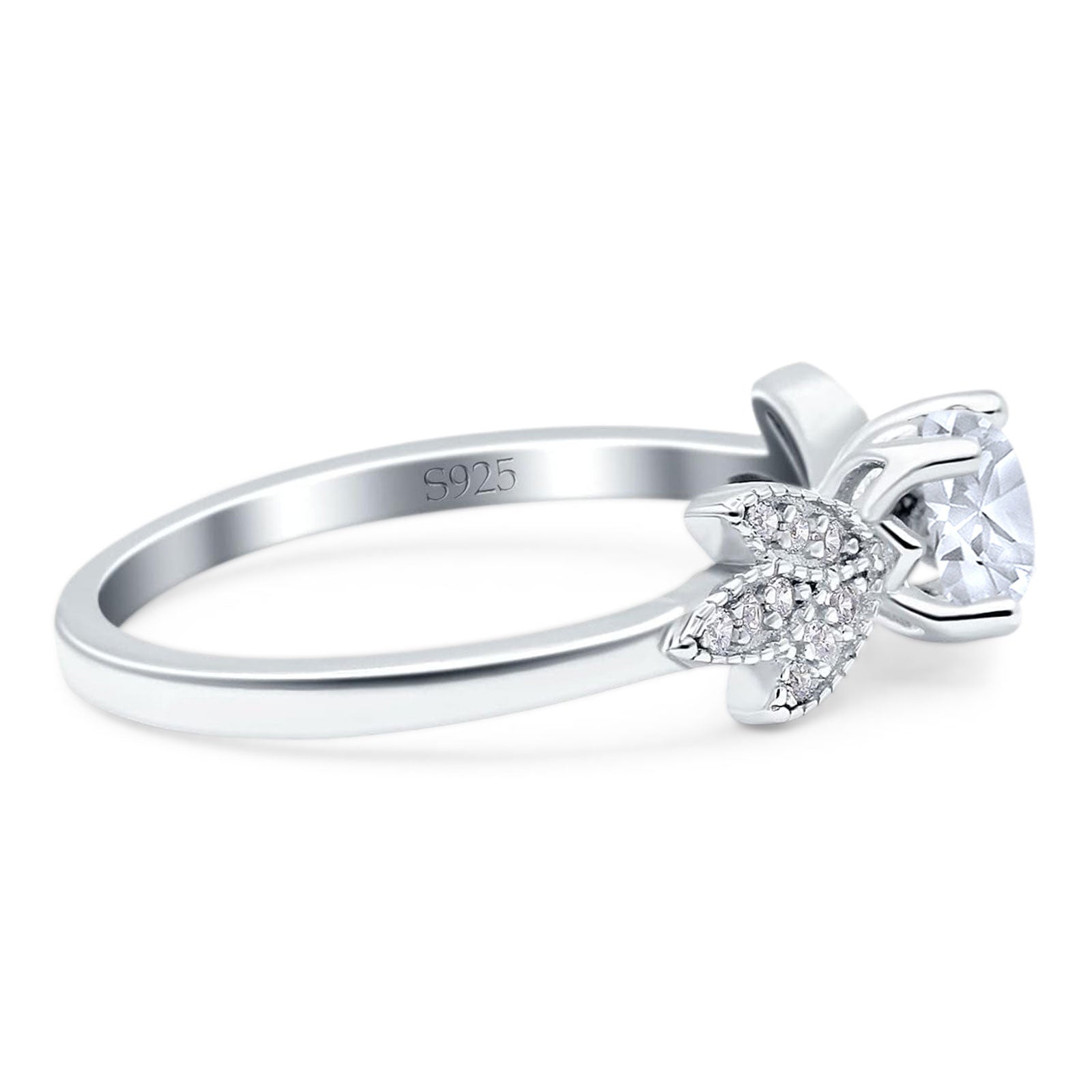 Art Deco Round Natural Stone Floral Ring