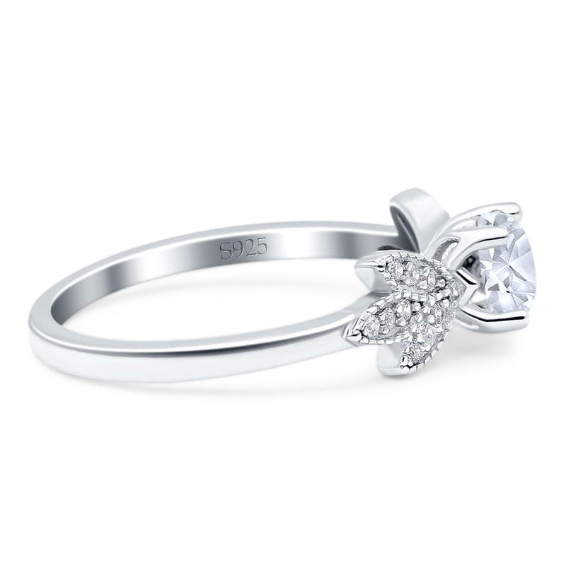 Art Deco Round Natural Stone Floral Ring